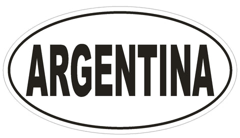 Argentina Oval Bumper Sticker or Helmet Sticker D2215 Euro Oval Country Code - Winter Park Products