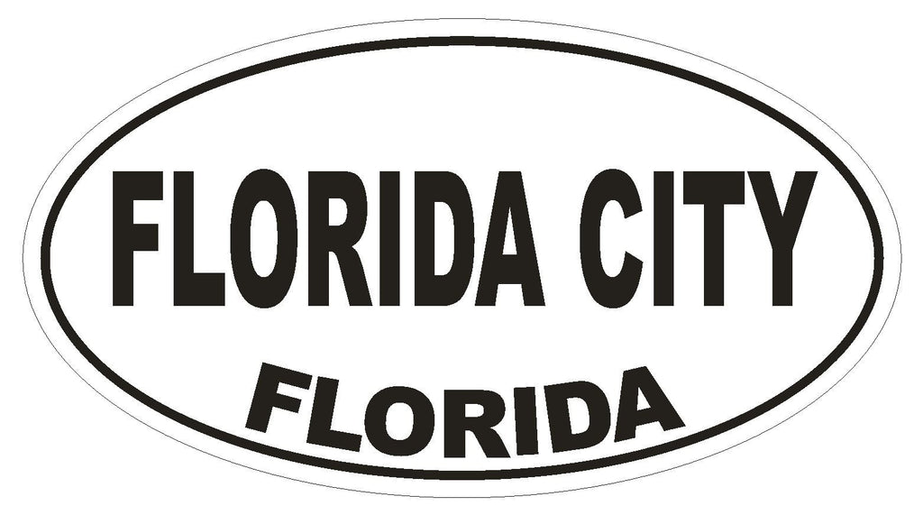 Florida City Florida Oval Bumper Sticker or Helmet Sticker D2651 Euro Decal - Winter Park Products