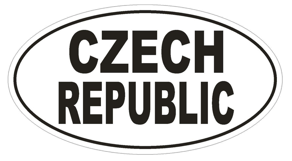 Czech Republic Oval Bumper Sticker or Helmet Sticker D2227 Euro Oval Code - Winter Park Products