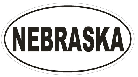 Nebraska Oval Bumper Sticker or Helmet Sticker D2355 State Euro Oval - Winter Park Products