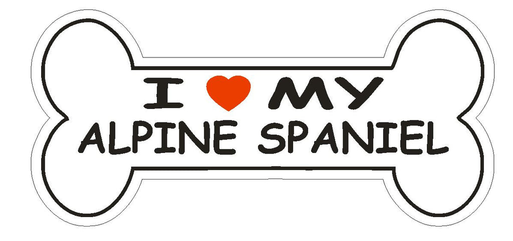 Love My Alpine Spaniel Bumper Sticker or Helmet Sticker D2564 Dog Bone Decal - Winter Park Products