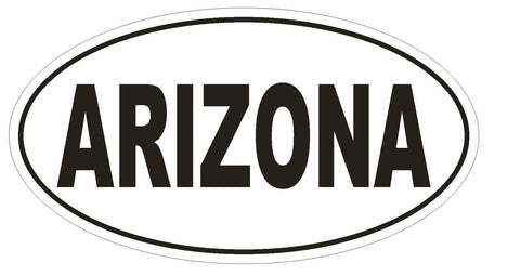 Arizona Oval Bumper Sticker or Helmet Sticker D2319 State Euro Oval - Winter Park Products