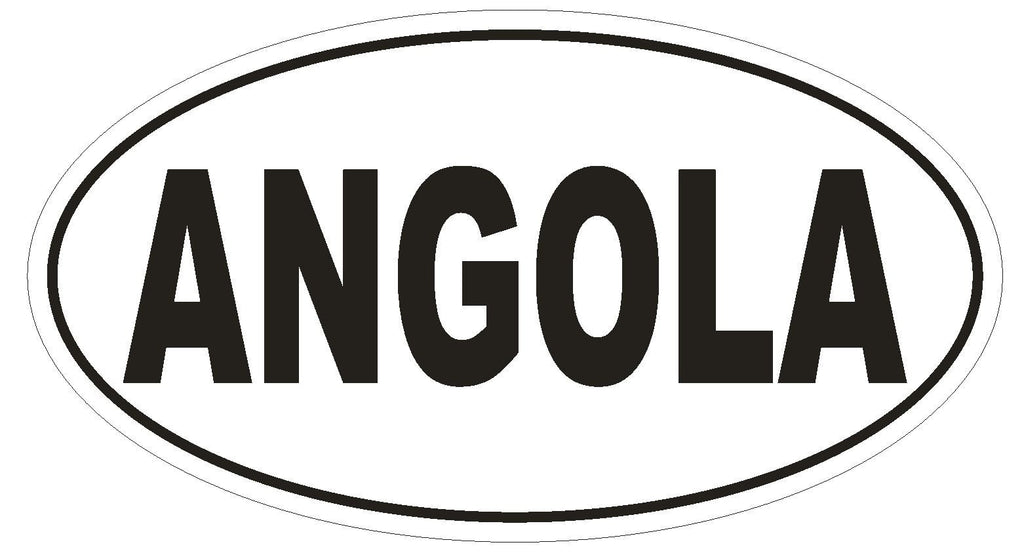 Angola Oval Bumper Sticker or Helmet Sticker D2214 Euro Oval Country Code - Winter Park Products