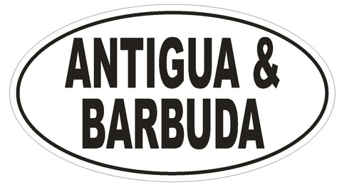 Antigua & Barbuda Oval Bumper Sticker or Helmet Sticker D2216 Euro Country Code - Winter Park Products