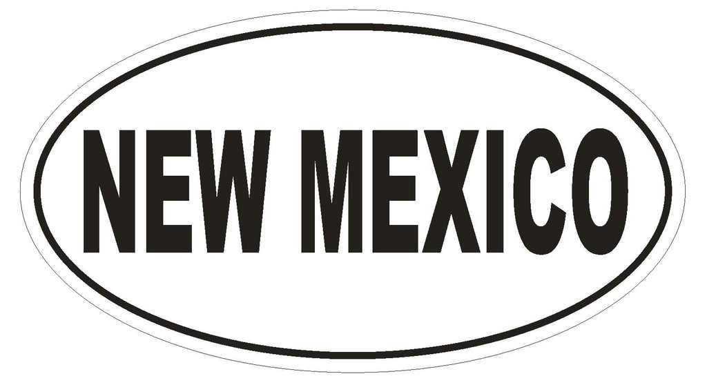 New Mexico Oval Bumper Sticker or Helmet Sticker D2359 State Euro Oval - Winter Park Products