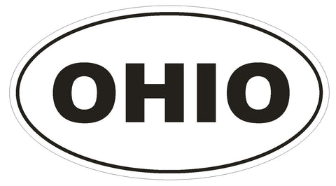 Ohio Oval Bumper Sticker or Helmet Sticker D2364 State Euro Oval - Winter Park Products