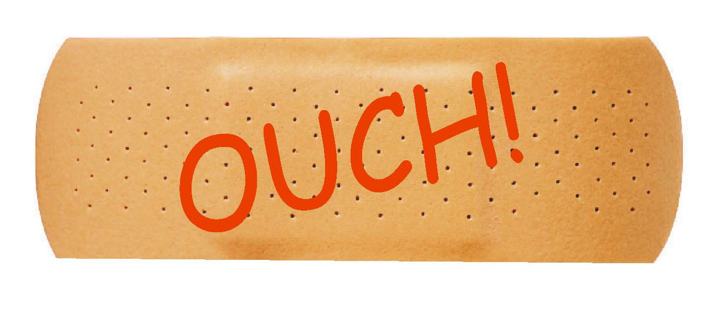 OUCH Band Aid Funny Bumper Sticker or Helmet Sticker D626 Cover Dents or Scrapes - Winter Park Products