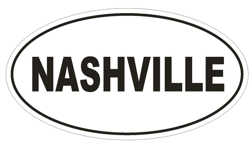 Nashville Oval Bumper Sticker or Helmet Sticker D917 Country Music - Winter Park Products