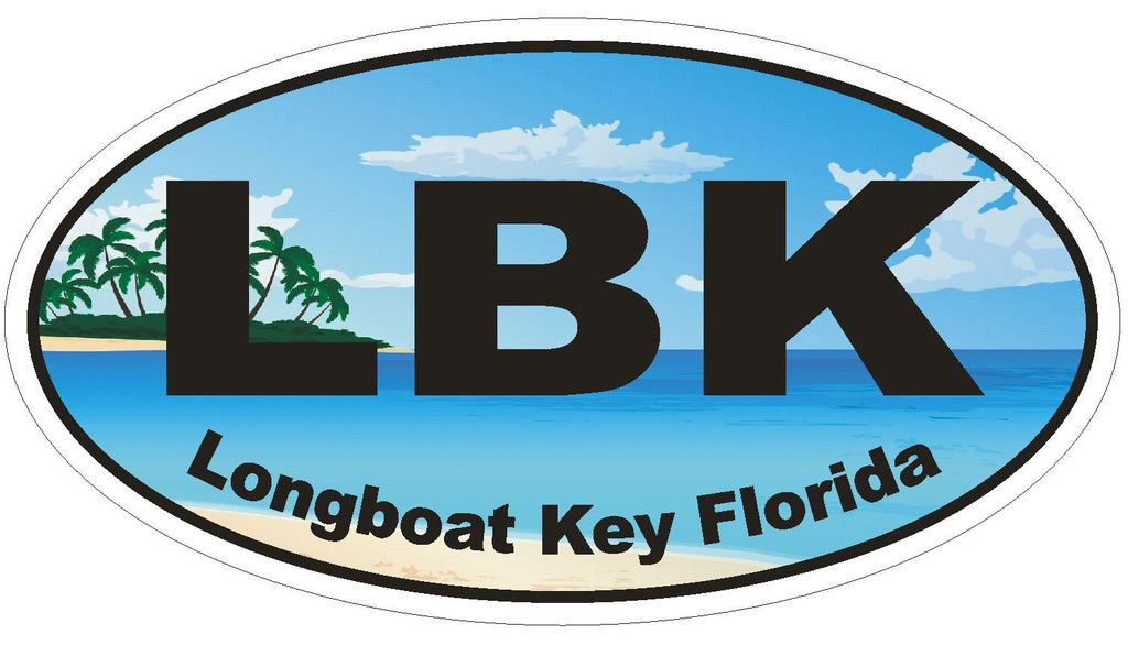 Longboat Key Florida Oval Bumper Sticker or Helmet Sticker D1151 - Winter Park Products