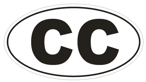 CC Consular Corps Country Code Oval Bumper Sticker or Helmet Sticker D892 Euro - Winter Park Products