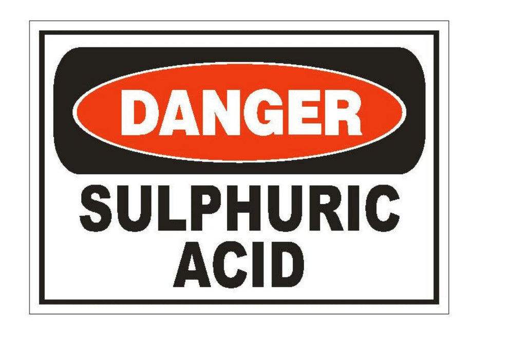 Danger Sulphuric Acid Sticker Safety Sign Decal Label D870 - Winter Park Products