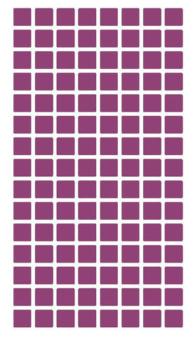 1/4" Plum Square Color Coding Inventory Label Stickers Made In The USA - Winter Park Products