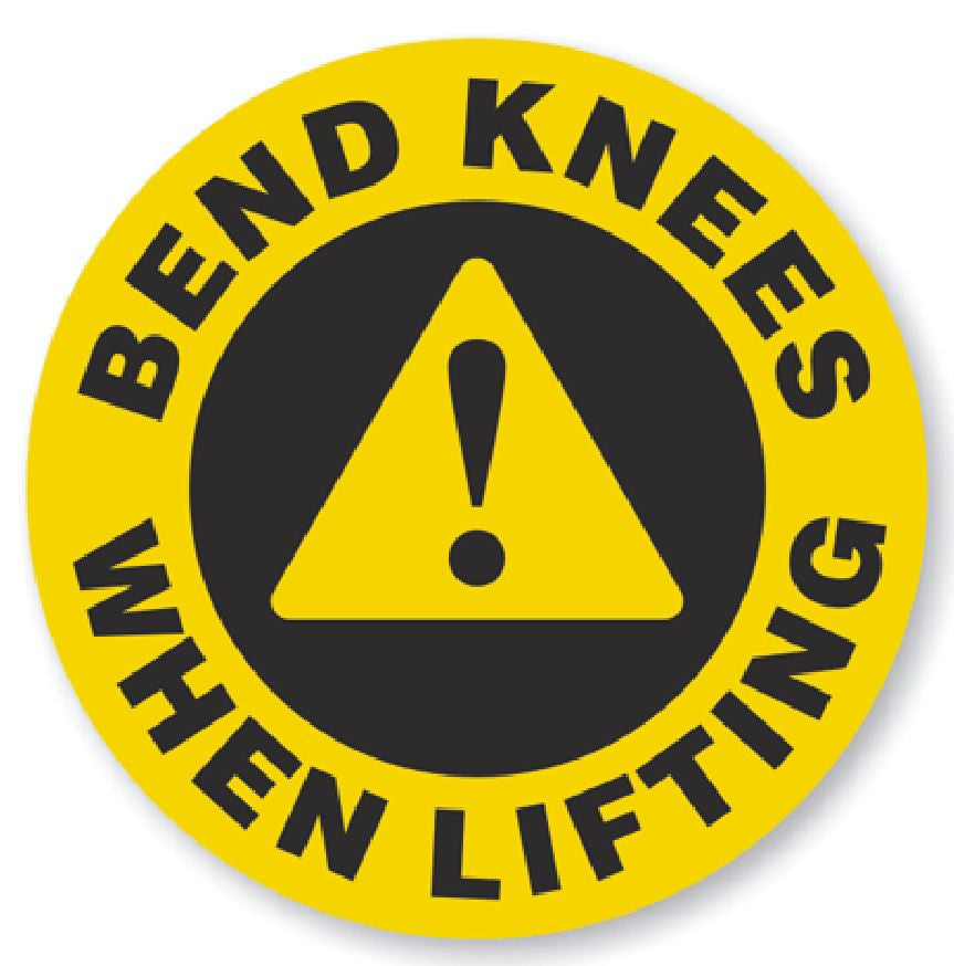 Bend Knees When Lifting Hard Hat Decal Hardhat Sticker Helmet Label H148 - Winter Park Products