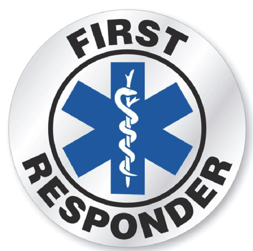 First Responder Hard Hat Decal Hardhat Sticker Helmet Label H155 - Winter Park Products