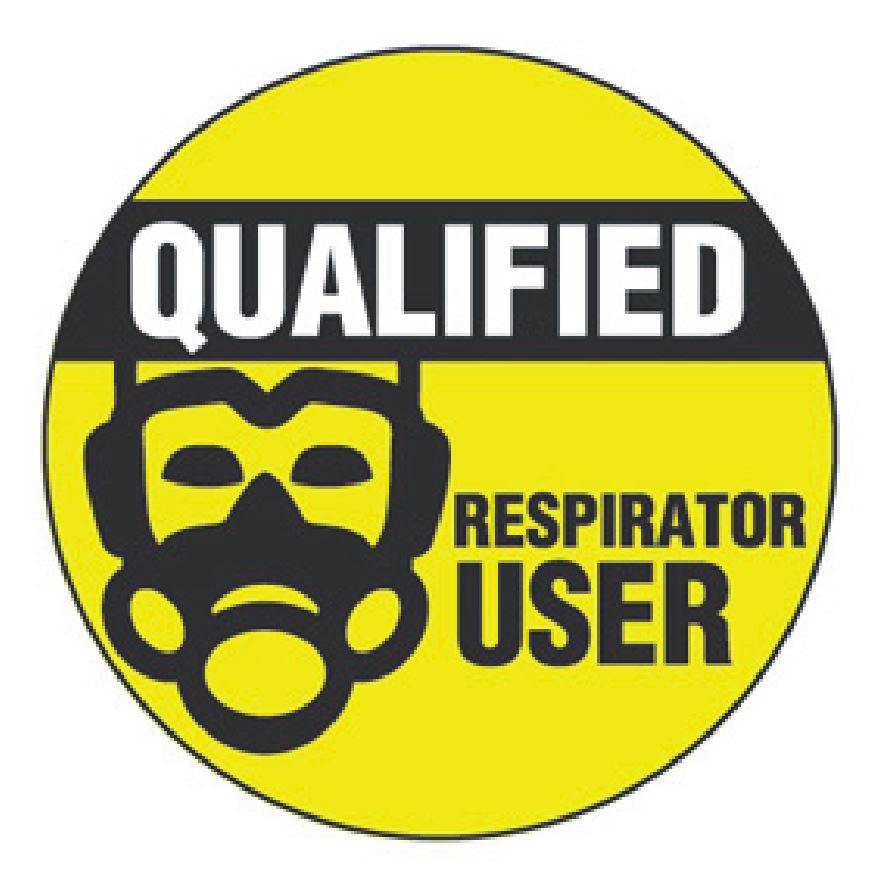 Qualified Respirator User Hard Hat Decal Hardhat Sticker Helmet Label H108 - Winter Park Products