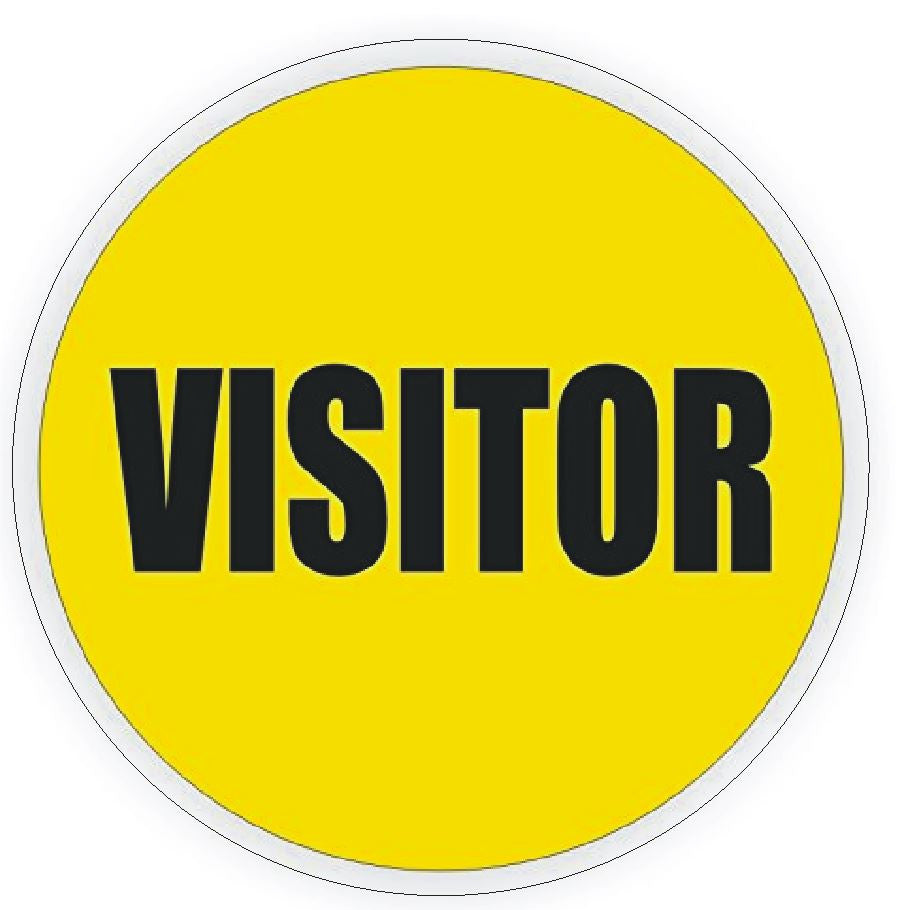 Visitor Hard Hat Decal Hardhat Sticker Helmet Safety H89 Yellow - Winter Park Products