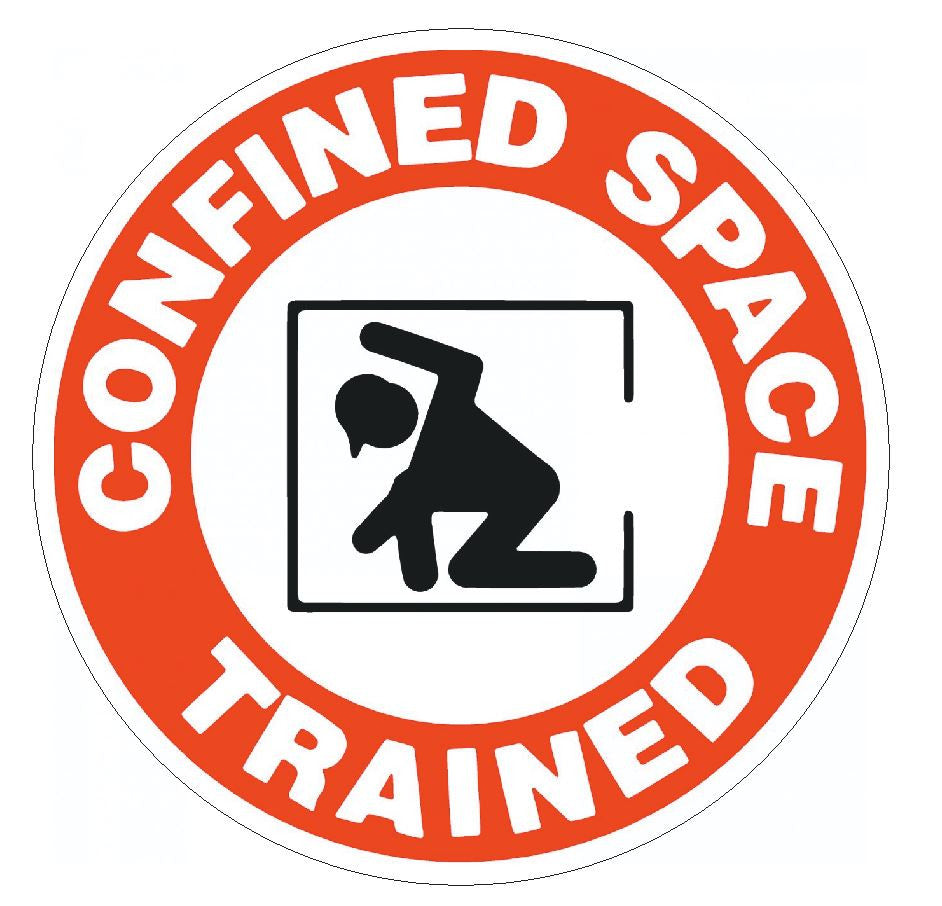 Confined Space Trained Hard Hat Decal Hard Hat Sticker Helmet Safety Label H41 - Winter Park Products