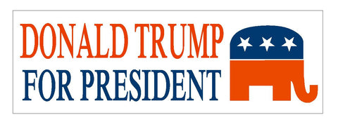 DONALD TRUMP 2016 TRUMP FOR PRESIDENT BUMPER STICKER 3" x 9" D825 - Winter Park Products