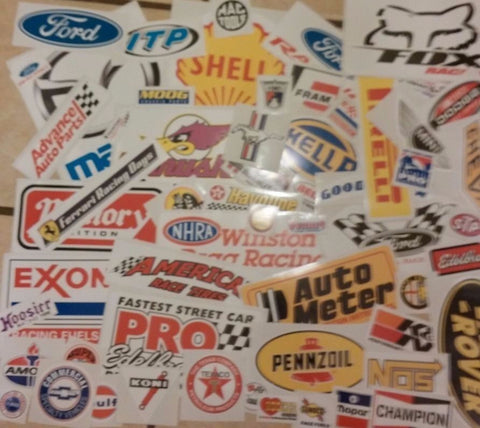 Racing Decals Sticker Set of 26 Grab Bag For Tool Box Locker Garage Mancave - Winter Park Products