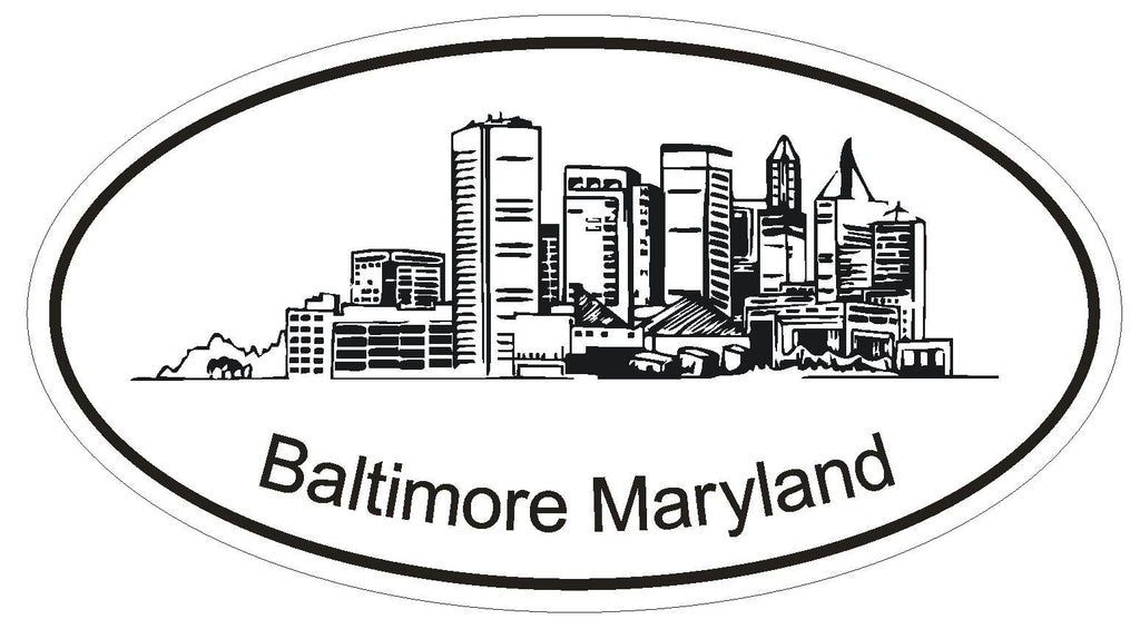 Baltimore Maryland Oval Bumper Sticker or Helmet Sticker D1172 - Winter Park Products