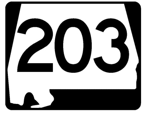 Alabama State Route 203 Sticker R4601 Highway Sign Road Sign Decal