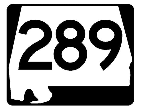 Alabama State Route 289 Sticker R4695 Highway Sign Road Sign Decal