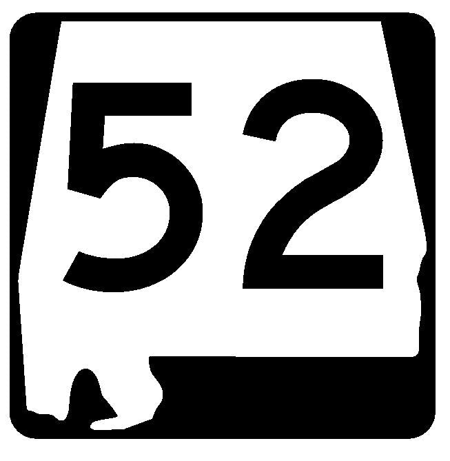 Alabama State Route 52 Sticker R4438 Highway Sign Road Sign Decal