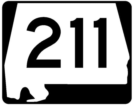 Alabama State Route 211 Sticker R4609 Highway Sign Road Sign Decal