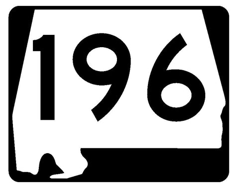 Alabama State Route 196 Sticker R4594 Highway Sign Road Sign Decal