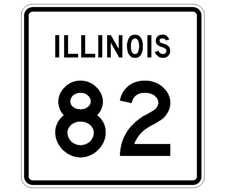 Illinois State Route 82 Sticker R4354 Highway Sign Road Sign Decal