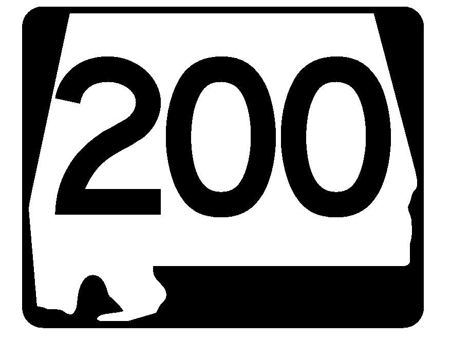 Alabama State Route 200 Sticker R4598 Highway Sign Road Sign Decal