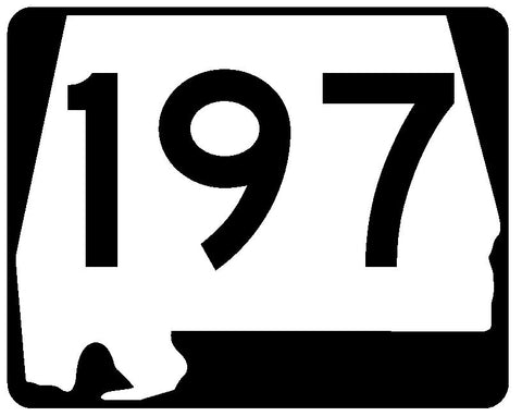 Alabama State Route 197 Sticker R4595 Highway Sign Road Sign Decal