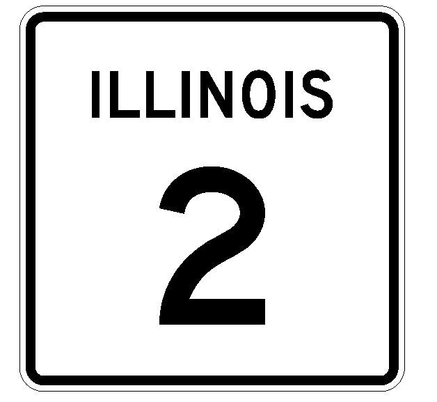 Illinois State Route 2 Sticker R4299 Highway Sign Road Sign Decal