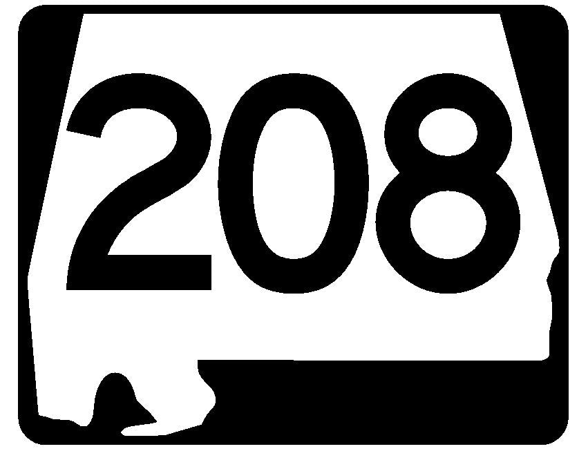 Alabama State Route 208 Sticker R4606 Highway Sign Road Sign Decal