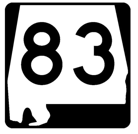 Alabama State Route 83 Sticker R4480 Highway Sign Road Sign Decal