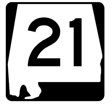 Alabama State Route 21 Sticker R4412 Highway Sign Road Sign Decal