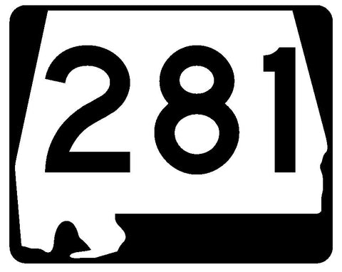 Alabama State Route 281 Sticker R4692 Highway Sign Road Sign Decal