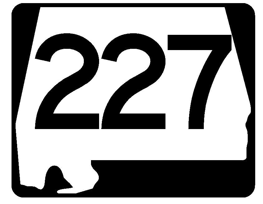 Alabama State Route 227 Sticker R4657 Highway Sign Road Sign Decal