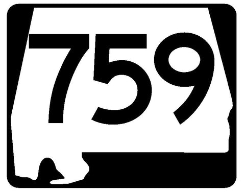 Alabama State Route 759 Sticker R4702 Highway Sign Road Sign Decal