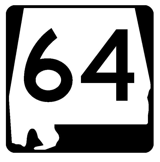 Alabama State Route 64 Sticker R4449 Highway Sign Road Sign Decal