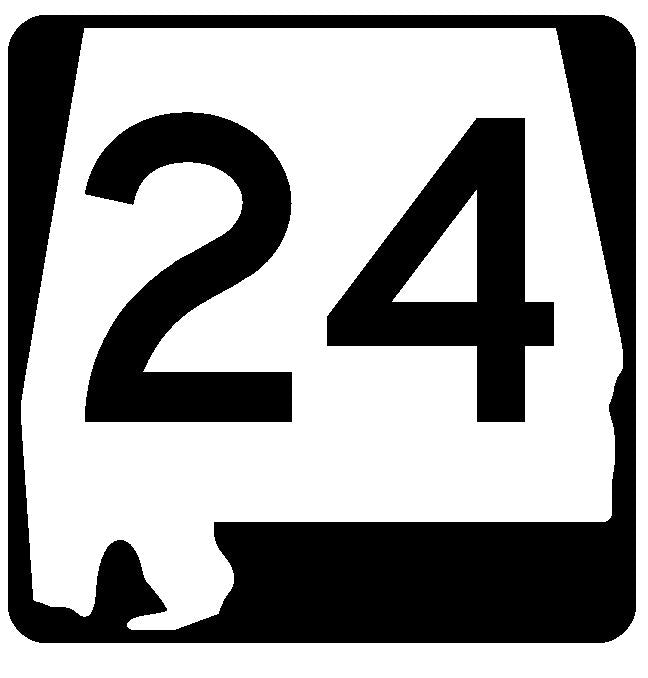 Alabama State Route 24 Sticker R4415 Highway Sign Road Sign Decal