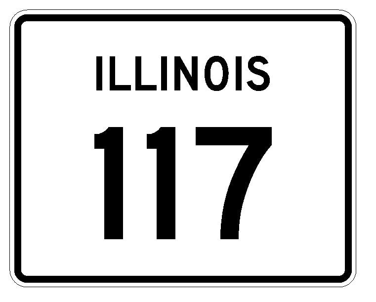 Illinois State Route 117 Sticker R4384 Highway Sign Road Sign Decal