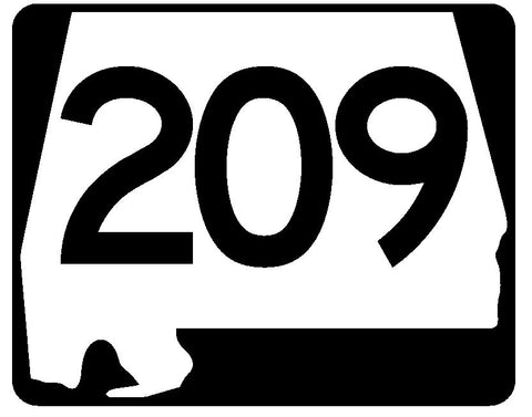 Alabama State Route 209 Sticker R4607 Highway Sign Road Sign Decal