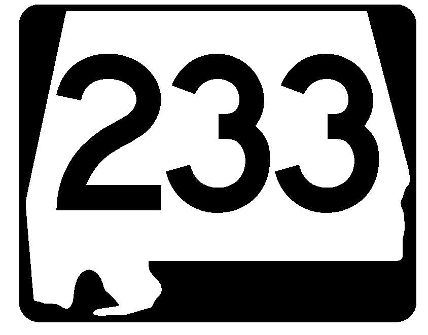 Alabama State Route 233 Sticker R4659 Highway Sign Road Sign Decal