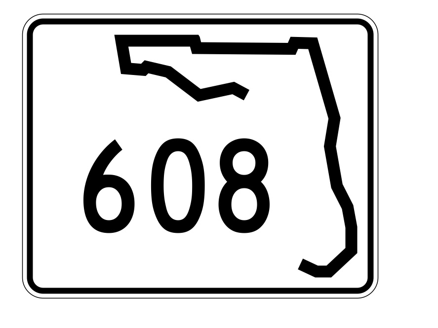 Florida State Road 608 Sticker Decal R1648 Highway Sign - Winter Park Products