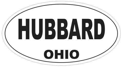 Hubbard Ohio Oval Bumper Sticker or Helmet Sticker D6113