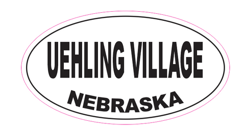 Uehling Village Nebraska Oval Bumper Sticker D7087 Euro Oval