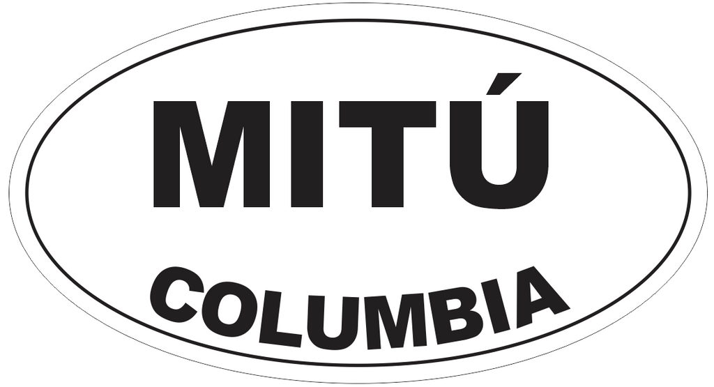 Mitu Columbia Oval Bumper Sticker or Helmet Sticker D4749