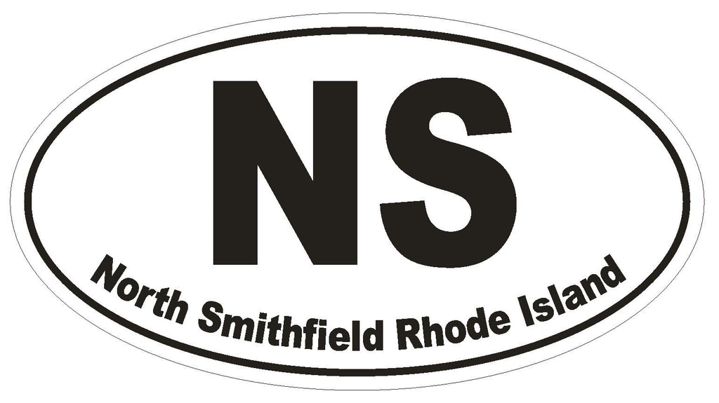 North Smithfield Rhode Island Oval Bumper Sticker or Helmet Sticker D1524 Euro - Winter Park Products