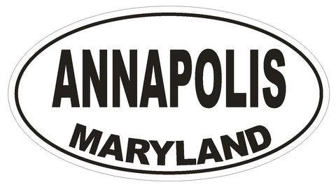 Annapolis Maryland Oval Bumper Sticker or Helmet Sticker D1670 Euro Oval - Winter Park Products